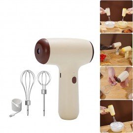 5 Speed Hand Held Electric Egg Beater USB Rechargeable Automatic Stirring Machine Two Sticks Mini Cream Whisk Kitchen Baking
