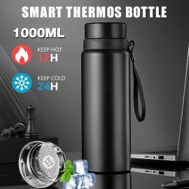 1000ML Smart Thermos Bottle Keep Cold and Hot Bottle Temperature Display Intelligent Thermos for Water Tea Coffee Vacuum Flasks
