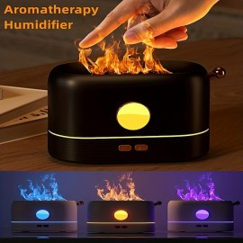 3D Flame Humidifier Portable Silent Aromatherapy Essential Oil Diffuser With Flame Night Light For Home Office Kids Bedroom 250ml Cool Mist Humidifie
