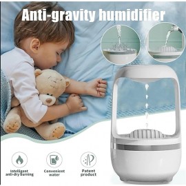 Anti-Gravity Humidifier for Bedroom Air Humidifier with Water Drop Levitating Countercurrent 500ml Smart Ultrasonic Cool Mist Humidifier with Light 2 Modes for Home Office Energy-Saving
