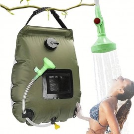 20L Water Bags Outdoor Camping Hiking Solar Shower Bag Heating Camping Shower Climbing Hydration Bag Hose Switchable Shower Head
