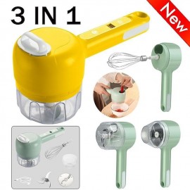 3 IN 1 Wireless Electric Garlic Chopper Crusher Automatic Egg Whisk USB Rechargeable Blender Mini Hand Mixer Milk Cream Beater Kitchen Food Mixer Masher
