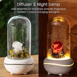 Artificial Flower USB LED Light Perfume Aromatherapy Essential Oil Diffuser Relieve Work Stress Relief Fatigue Waterless Belt Charging Plug-in Use Machine
