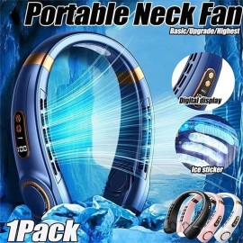 1Pack Portable Mini Hanging Neck Fan Digital Display Power Ventilador Portatil Bladeless Cooler Air Fans(Basic/Upgrade/Highest)
