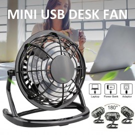 4" Mini USB Desk Indoor Fan Small Quiet Personal Cooler USB Powered Portable Table Fan
